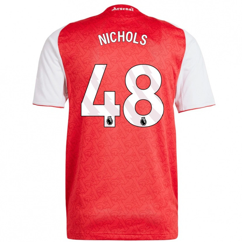 Danxen Mujer Camiseta Josh Nichols #48 Rojo Blanco 1ª Equipación 2025/26 La Camisa