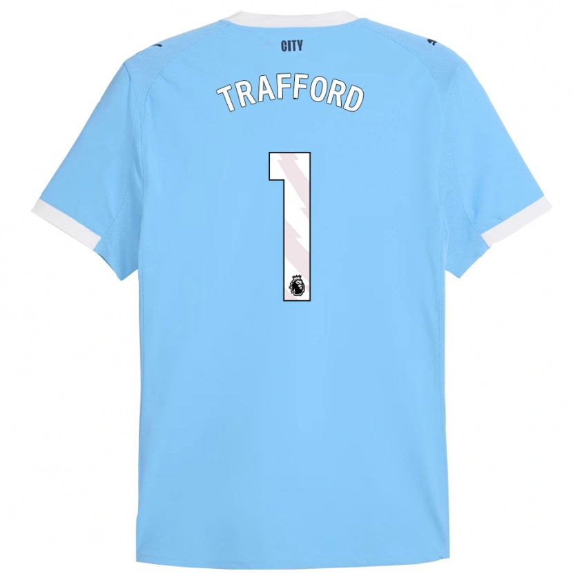 Danxen Mujer Camiseta James Trafford #1 Celeste Blanco 1ª Equipación 2025/26 La Camisa
