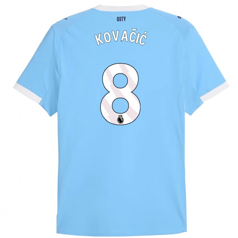 Danxen Mujer Camiseta Mateo Kovacic #8 Celeste Blanco 1ª Equipación 2025/26 La Camisa
