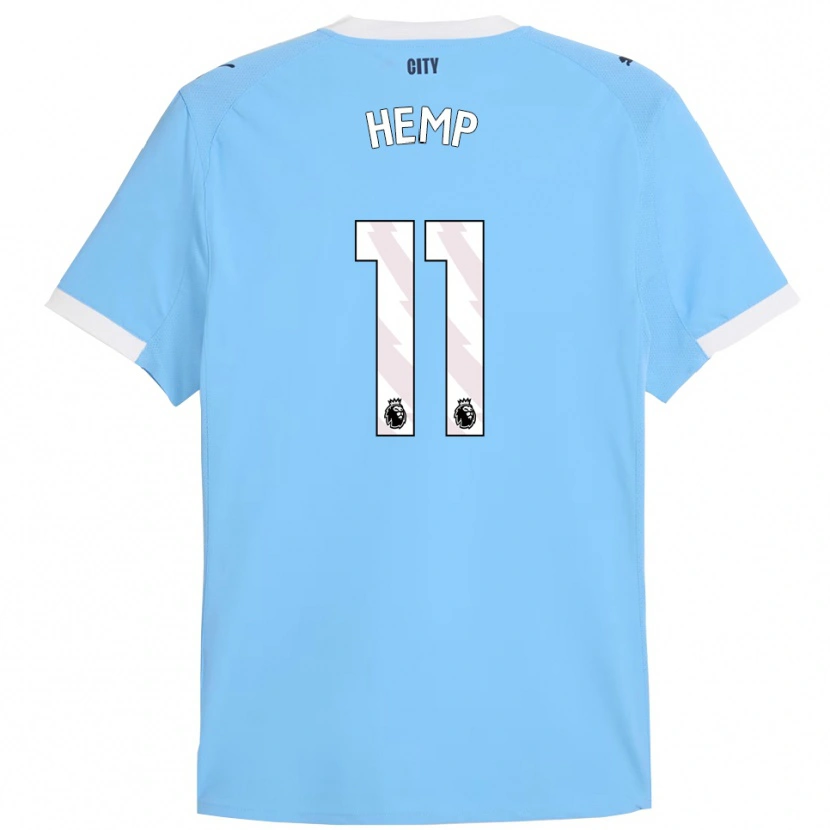 Danxen Mujer Camiseta Lauren Hemp #11 Celeste Blanco 1ª Equipación 2025/26 La Camisa