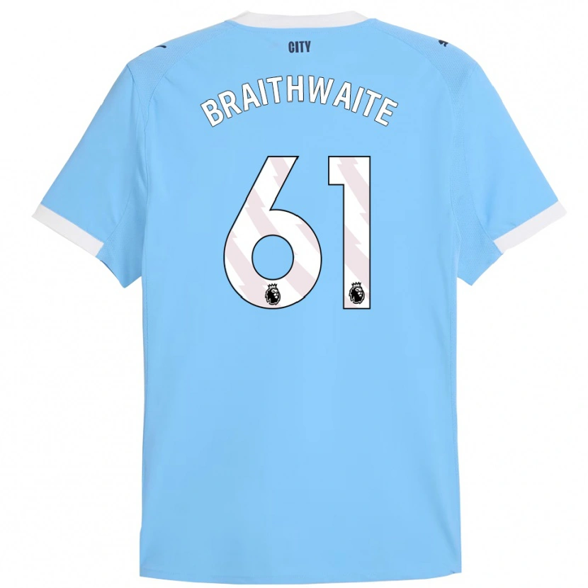 Danxen Mujer Camiseta Kaden Braithwaite #61 Celeste Blanco 1ª Equipación 2025/26 La Camisa
