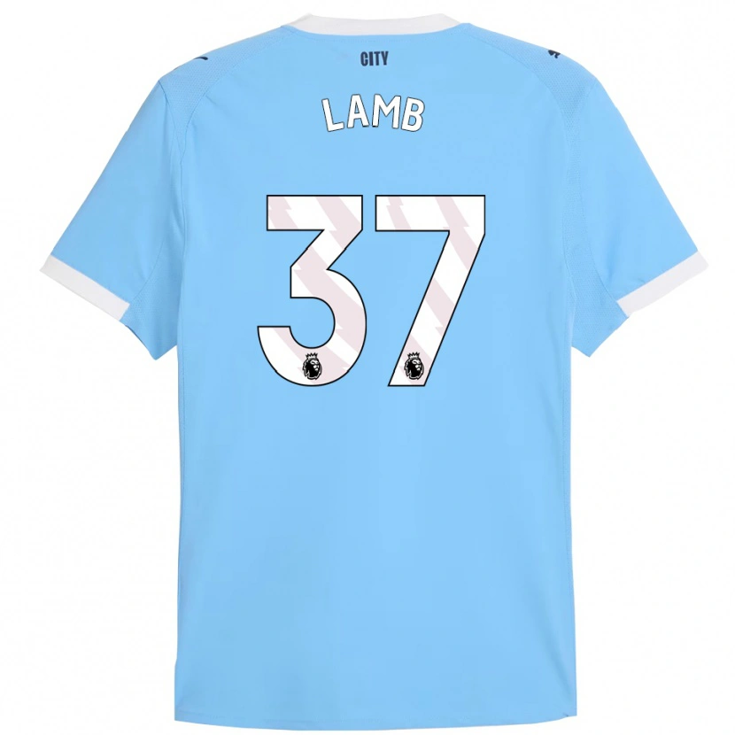 Danxen Mujer Camiseta Teddie Lamb #37 Celeste Blanco 1ª Equipación 2025/26 La Camisa