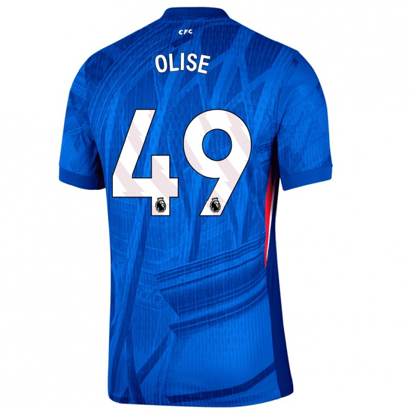 Danxen Mujer Camiseta Richard Olise #49 Azul Blanco 1ª Equipación 2025/26 La Camisa