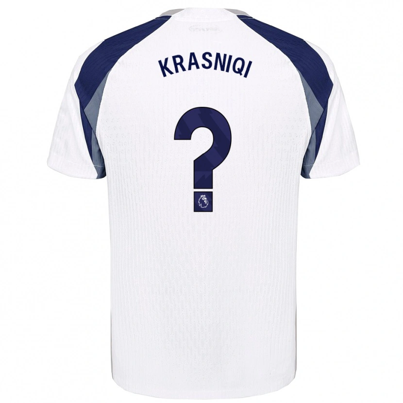 Danxen Mujer Camiseta Elliot Krasniqi #0 Blanco Marino 1ª Equipación 2025/26 La Camisa