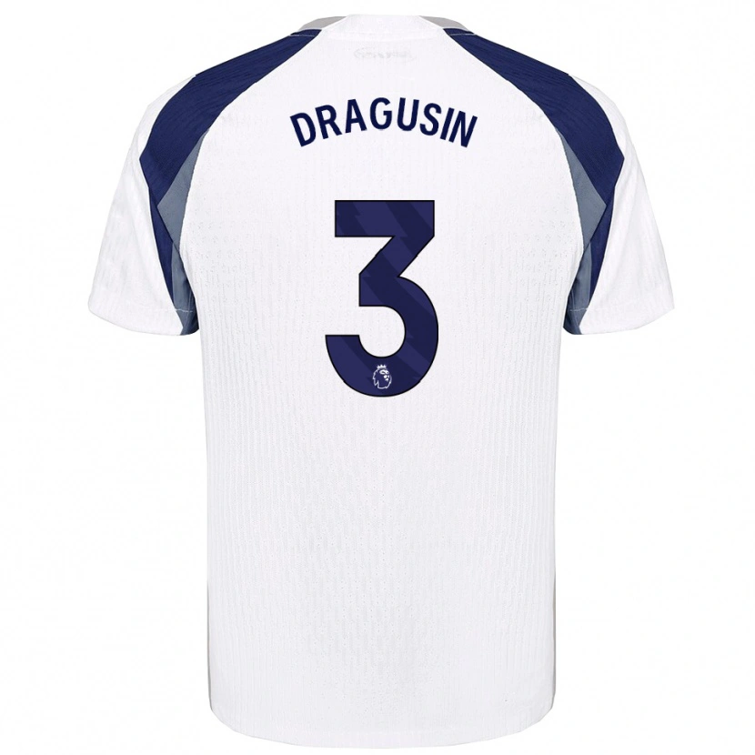 Danxen Mujer Camiseta Radu Drăgușin #3 Blanco Marino 1ª Equipación 2025/26 La Camisa