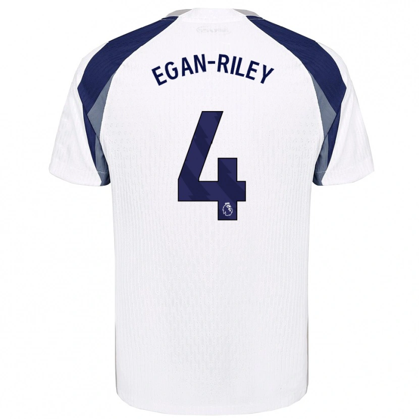Danxen Mujer Camiseta Roman Egan-Riley #4 Blanco Marino 1ª Equipación 2025/26 La Camisa