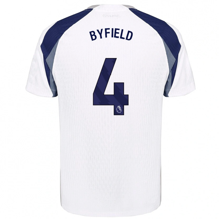Danxen Mujer Camiseta Junai Byfield #4 Blanco Marino 1ª Equipación 2025/26 La Camisa