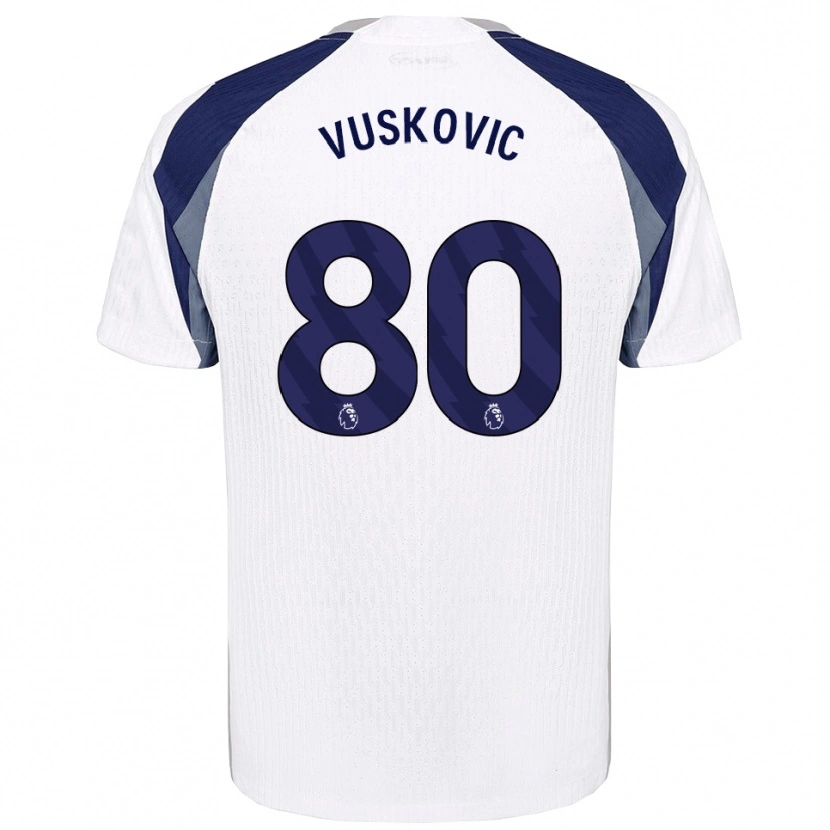 Danxen Mujer Camiseta Luka Vuskovic #80 Blanco Marino 1ª Equipación 2025/26 La Camisa