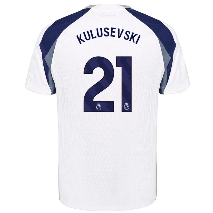 Danxen Mujer Camiseta Dejan Kulusevski #21 Blanco Marino 1ª Equipación 2025/26 La Camisa