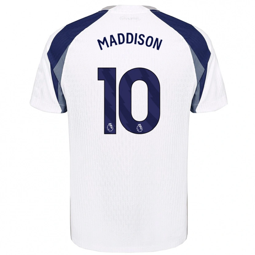 Danxen Mujer Camiseta James Maddison #10 Blanco Marino 1ª Equipación 2025/26 La Camisa