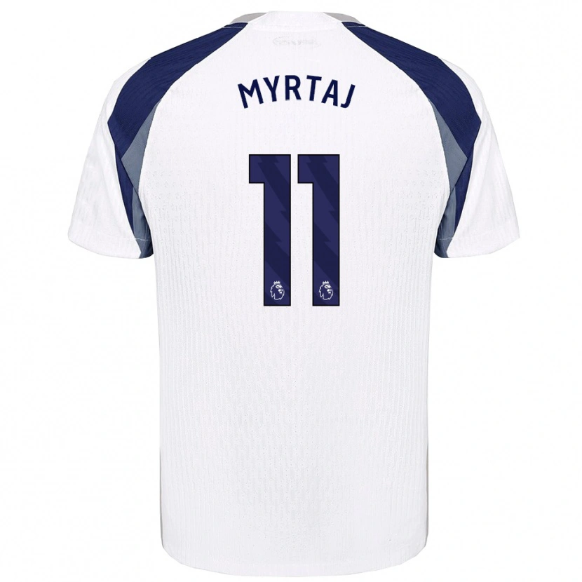 Danxen Mujer Camiseta Leon Myrtaj #11 Blanco Marino 1ª Equipación 2025/26 La Camisa