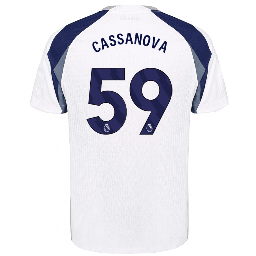 Danxen Mujer Camiseta Dante Cassanova #59 Blanco Marino 1ª Equipación 2025/26 La Camisa