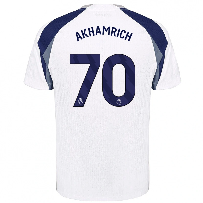 Danxen Mujer Camiseta Yusuf Akhamrich #70 Blanco Marino 1ª Equipación 2025/26 La Camisa