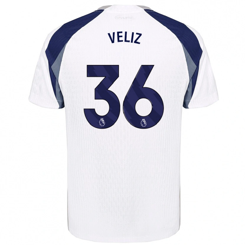 Danxen Mujer Camiseta Alejo Véliz #36 Blanco Marino 1ª Equipación 2025/26 La Camisa