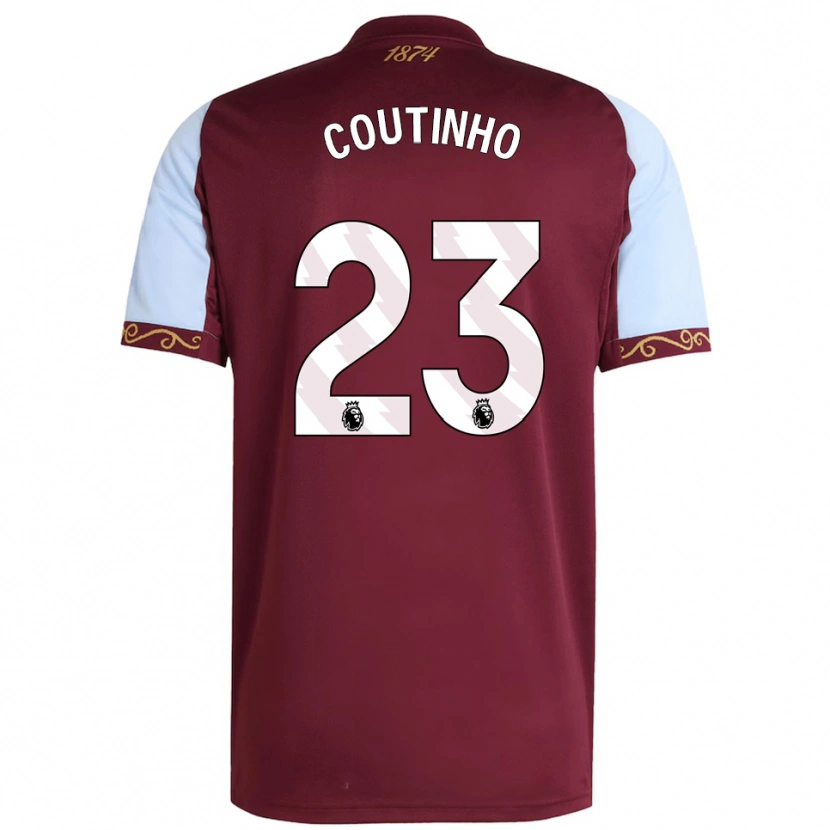 Danxen Mujer Camiseta Philippe Coutinho #23 Borgoña Celeste 1ª Equipación 2025/26 La Camisa