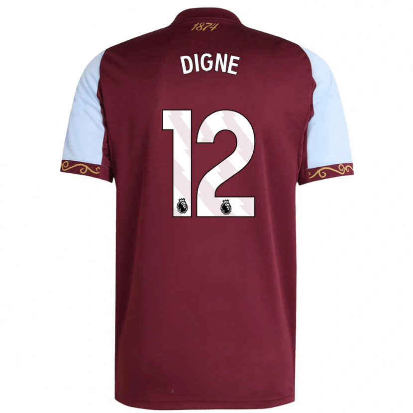 Danxen Mujer Camiseta Lucas Digne #12 Borgoña Celeste 1ª Equipación 2025/26 La Camisa