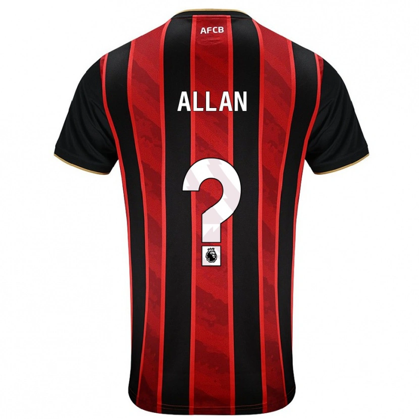 Danxen Mujer Camiseta Mack Allan #0 Rojo Negro 1ª Equipación 2025/26 La Camisa