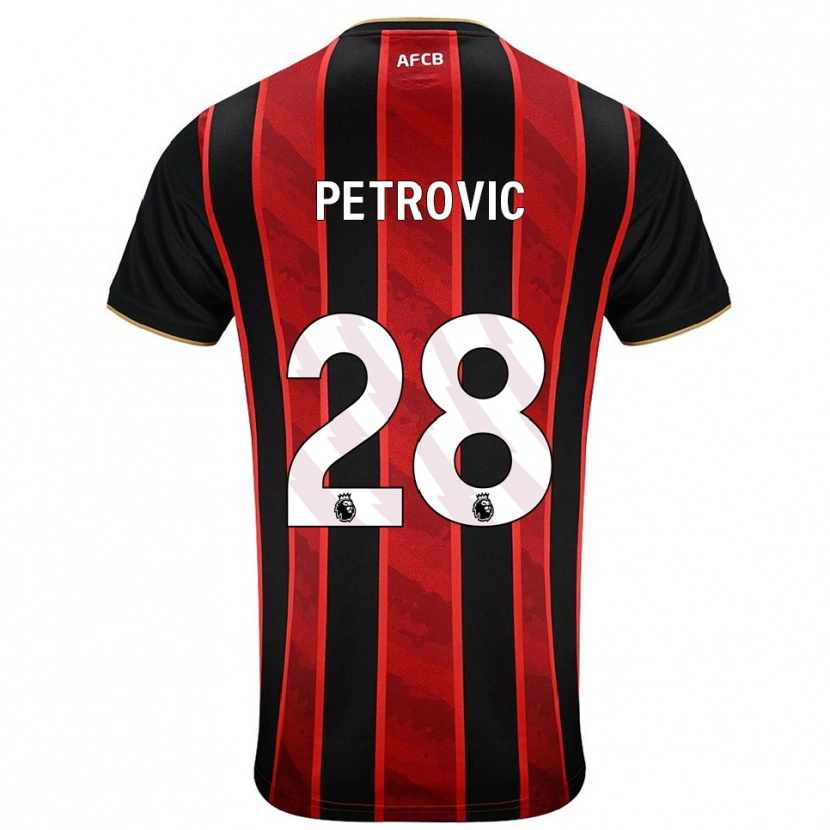 Danxen Mujer Camiseta Djordje Petrovic #28 Rojo Negro 1ª Equipación 2025/26 La Camisa