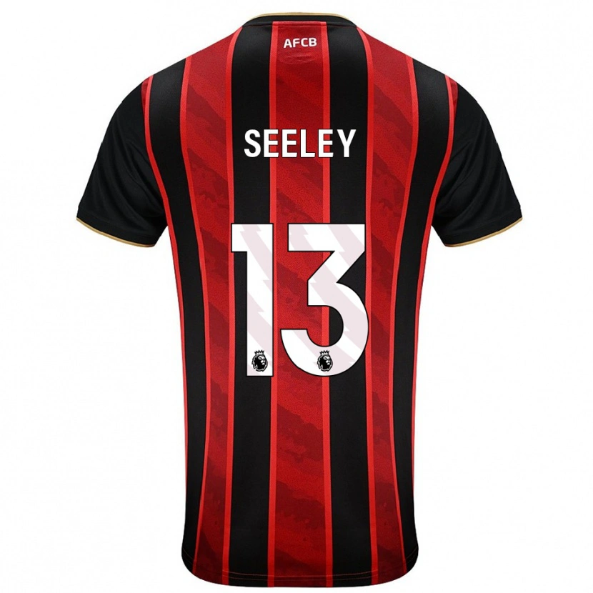 Danxen Mujer Camiseta Will Seeley #13 Rojo Negro 1ª Equipación 2025/26 La Camisa