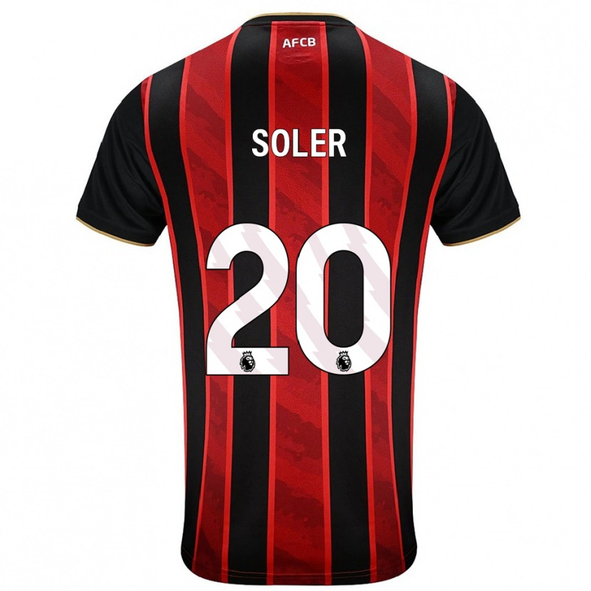Danxen Mujer Camiseta Julio Soler #20 Rojo Negro 1ª Equipación 2025/26 La Camisa