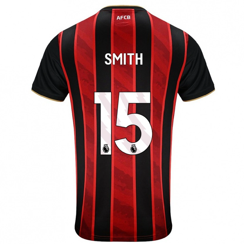 Danxen Mujer Camiseta Adam Smith #15 Rojo Negro 1ª Equipación 2025/26 La Camisa