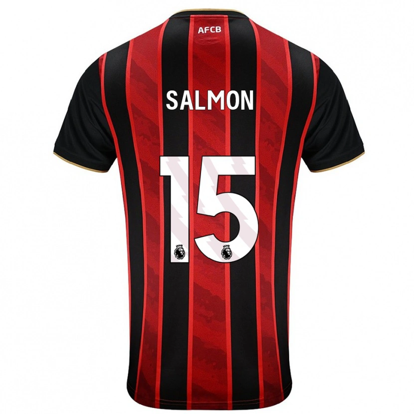 Danxen Mujer Camiseta Josh Salmon #15 Rojo Negro 1ª Equipación 2025/26 La Camisa