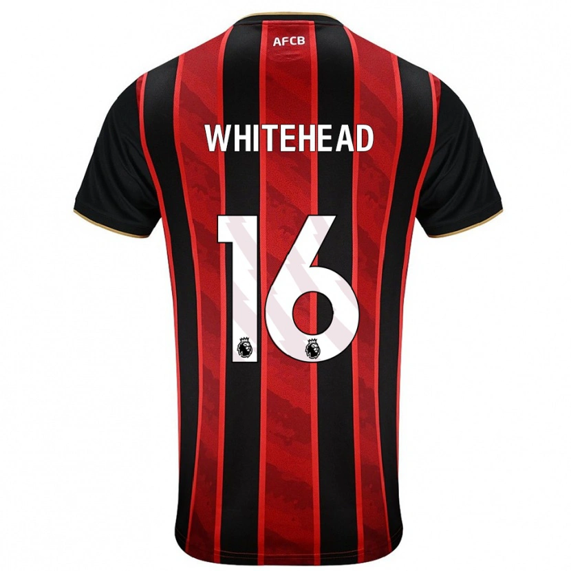 Danxen Mujer Camiseta Tommy Whitehead #16 Rojo Negro 1ª Equipación 2025/26 La Camisa