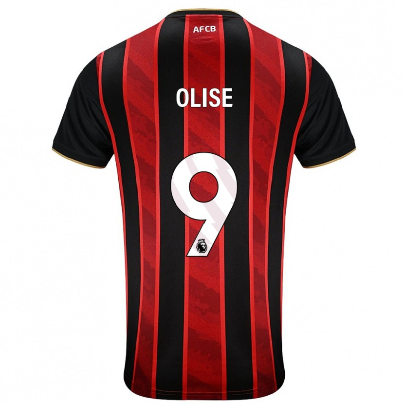 Danxen Mujer Camiseta Josh Hamilton-Olise #9 Rojo Negro 1ª Equipación 2025/26 La Camisa