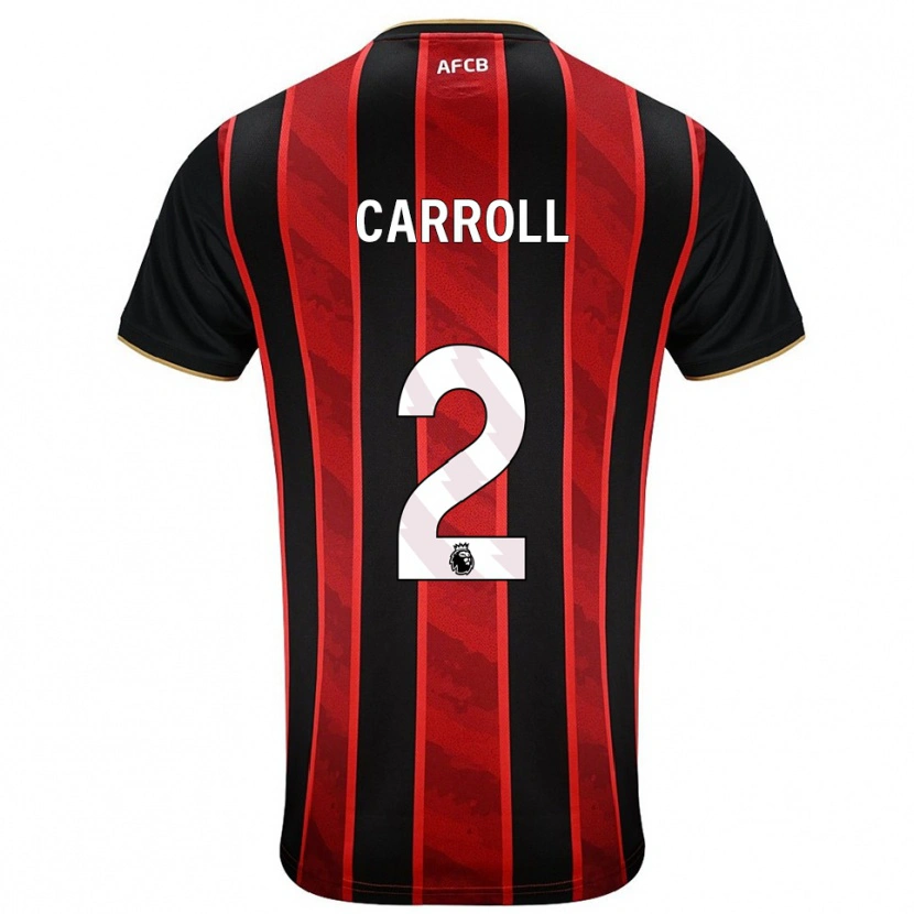 Danxen Mujer Camiseta Ryan Carroll #2 Rojo Negro 1ª Equipación 2025/26 La Camisa