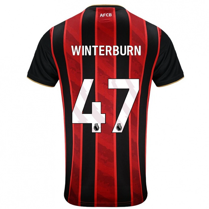Danxen Mujer Camiseta Ben Winterburn #47 Rojo Negro 1ª Equipación 2025/26 La Camisa