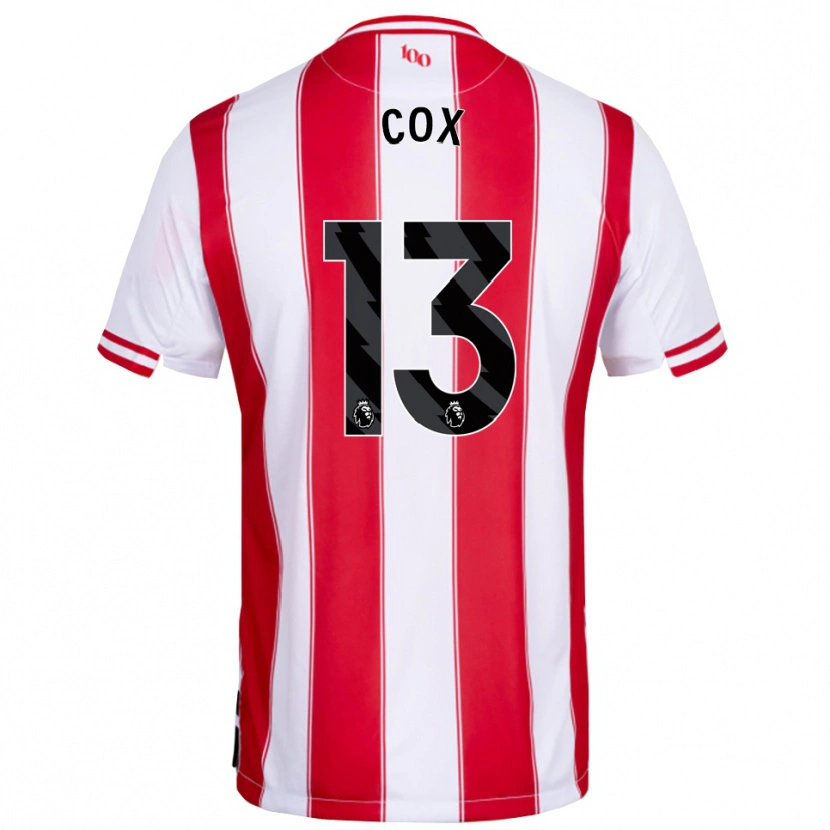 Danxen Mujer Camiseta Matthew Cox #13 Rojo Blanco 1ª Equipación 2025/26 La Camisa