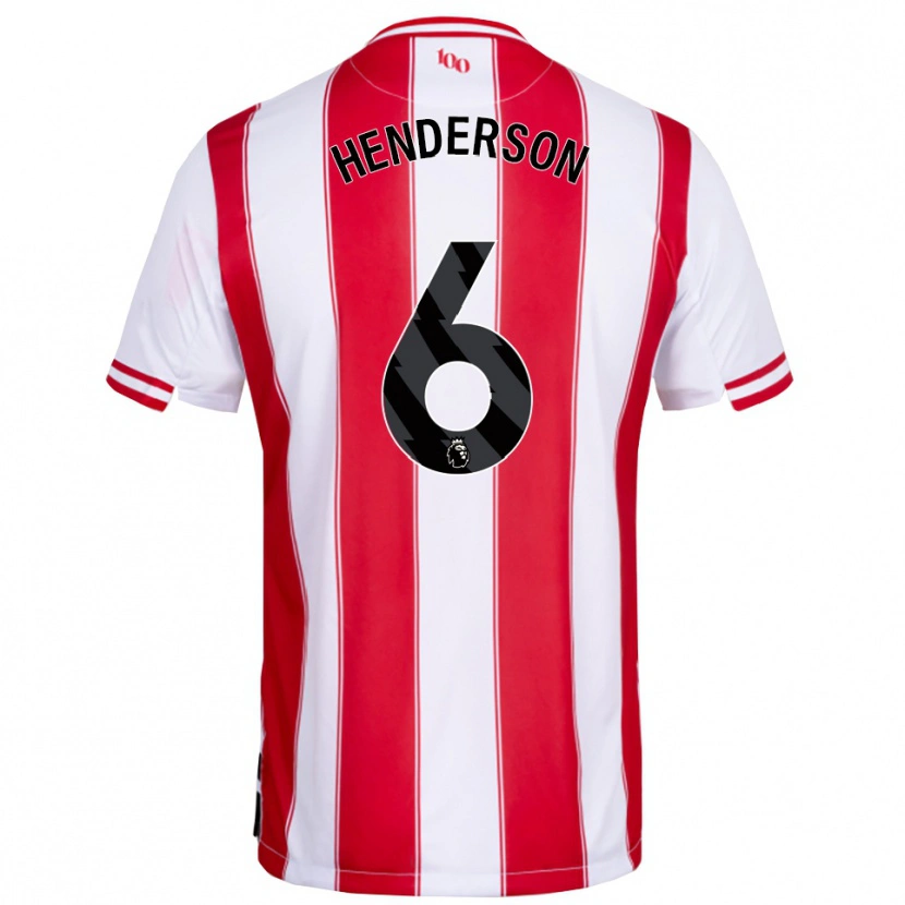 Danxen Mujer Camiseta Jordan Henderson #6 Rojo Blanco 1ª Equipación 2025/26 La Camisa