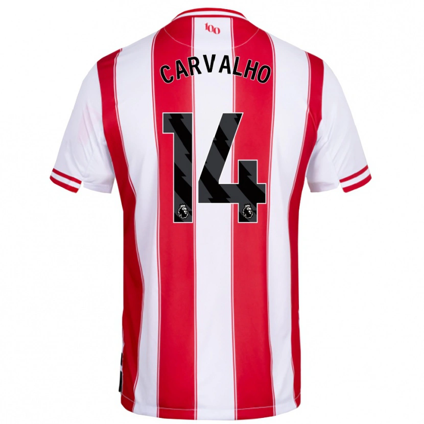 Danxen Mujer Camiseta Fábio Carvalho #14 Rojo Blanco 1ª Equipación 2025/26 La Camisa