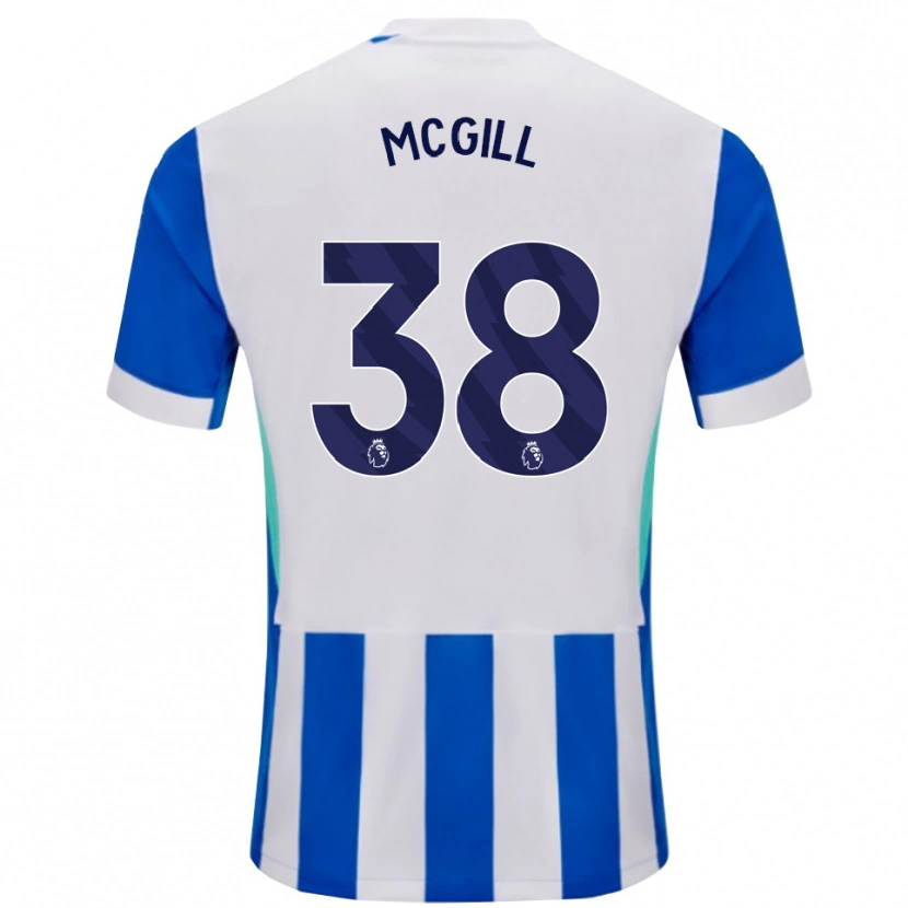 Danxen Mujer Camiseta Tom Mcgill #38 Azul Blanco 1ª Equipación 2025/26 La Camisa
