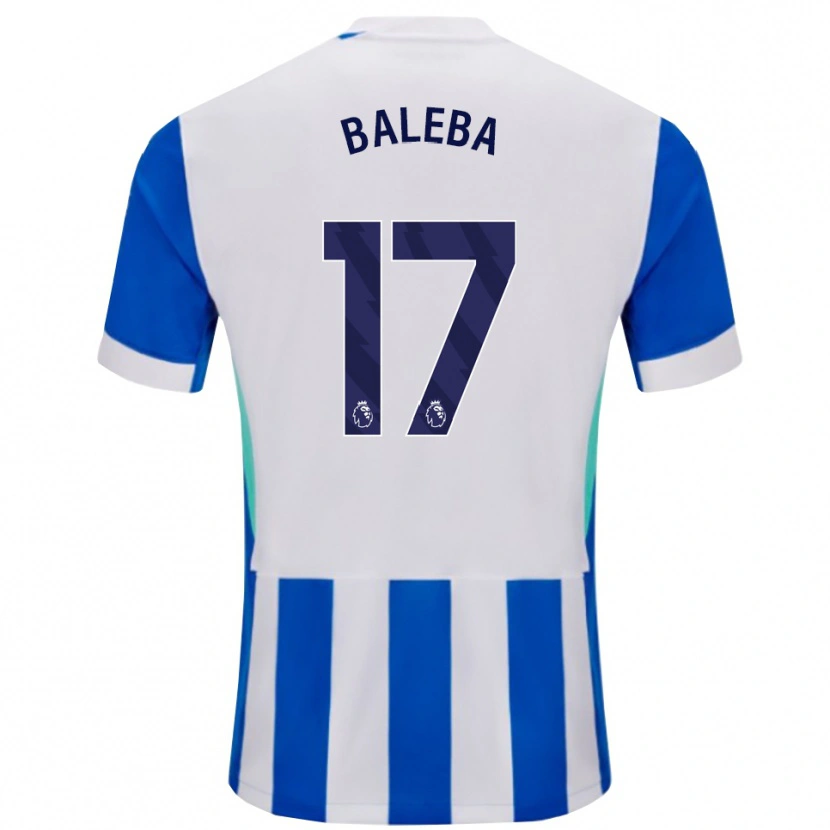 Danxen Mujer Camiseta Carlos Baleba #17 Azul Blanco 1ª Equipación 2025/26 La Camisa