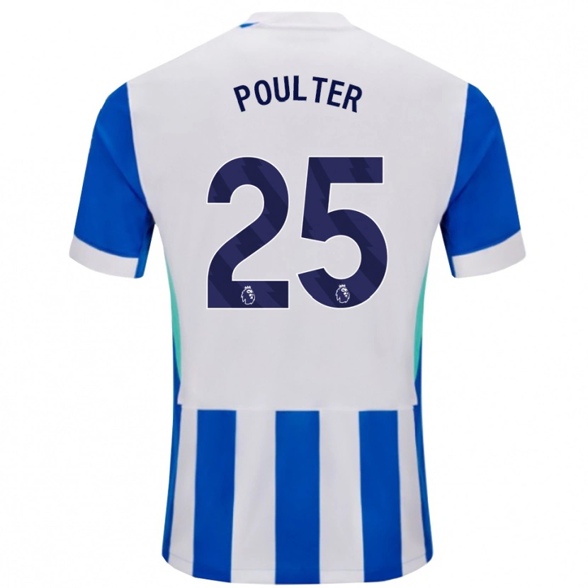 Danxen Mujer Camiseta Hannah Poulter #25 Azul Blanco 1ª Equipación 2025/26 La Camisa