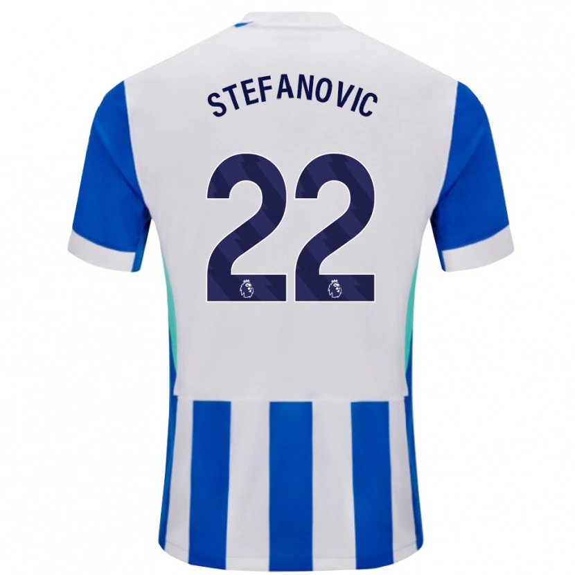 Danxen Mujer Camiseta Dejana Stefanović #22 Azul Blanco 1ª Equipación 2025/26 La Camisa
