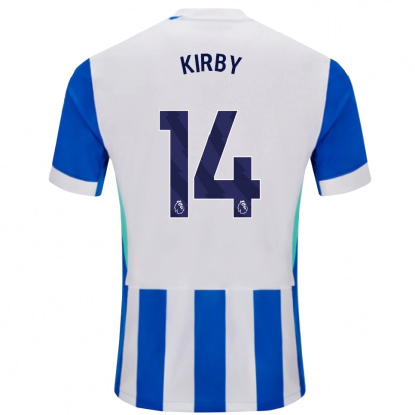Danxen Mujer Camiseta Fran Kirby #14 Azul Blanco 1ª Equipación 2025/26 La Camisa