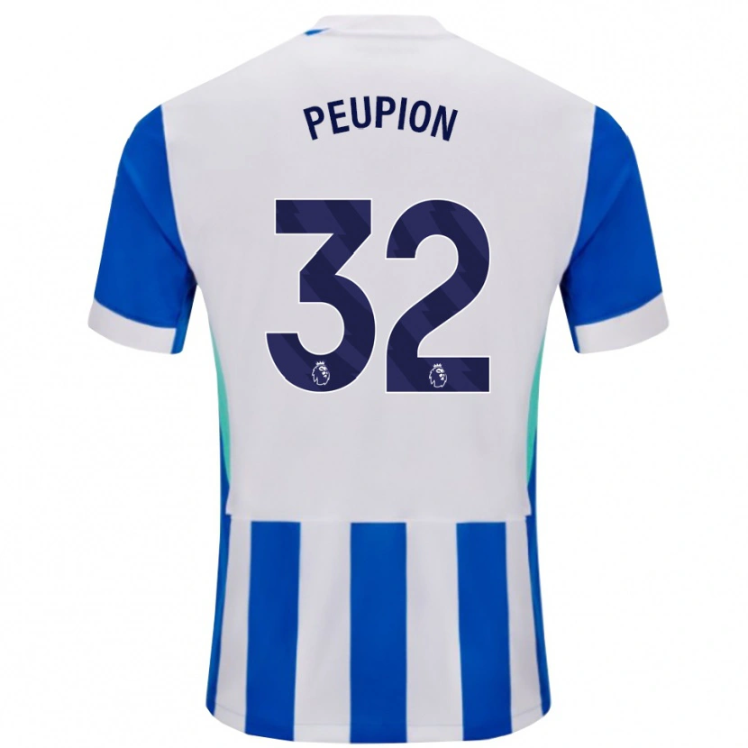 Danxen Mujer Camiseta Cameron Peupion #32 Azul Blanco 1ª Equipación 2025/26 La Camisa
