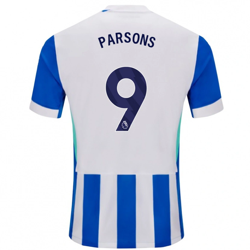Danxen Mujer Camiseta Jacob Parsons #9 Azul Blanco 1ª Equipación 2025/26 La Camisa