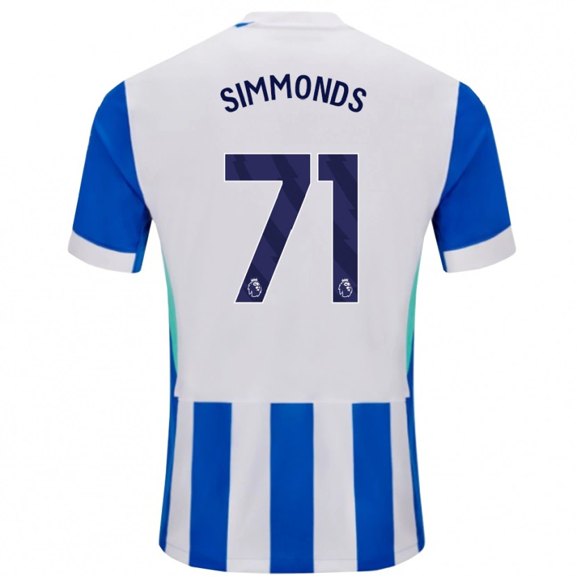 Danxen Mujer Camiseta Freddie Simmonds #71 Azul Blanco 1ª Equipación 2025/26 La Camisa