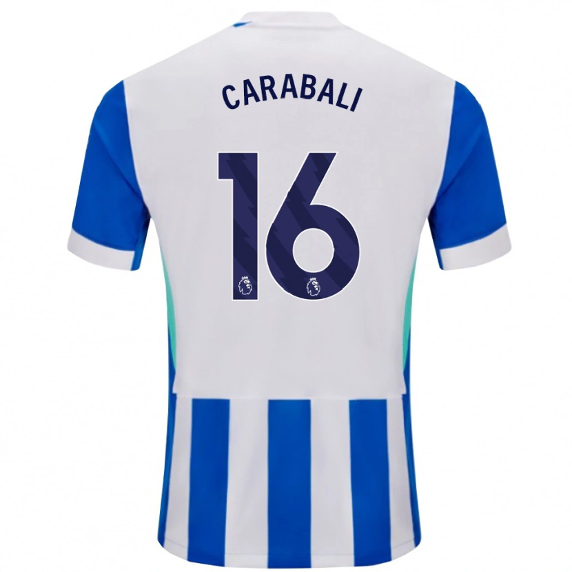 Danxen Mujer Camiseta Jorelyn Carabalí #16 Azul Blanco 1ª Equipación 2025/26 La Camisa