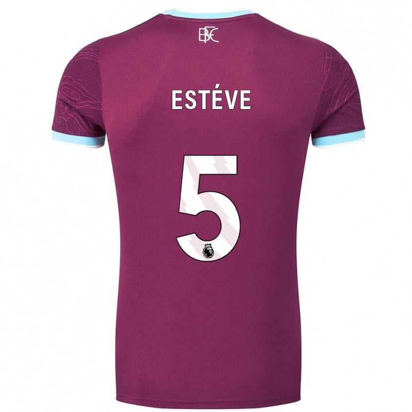 Danxen Mujer Camiseta Maxime Estève #5 Borgoña Celeste 1ª Equipación 2025/26 La Camisa