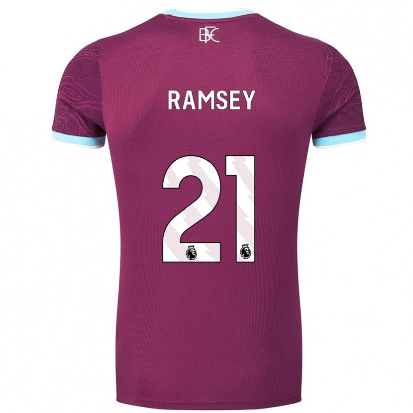 Danxen Mujer Camiseta Aaron Ramsey #21 Borgoña Celeste 1ª Equipación 2025/26 La Camisa