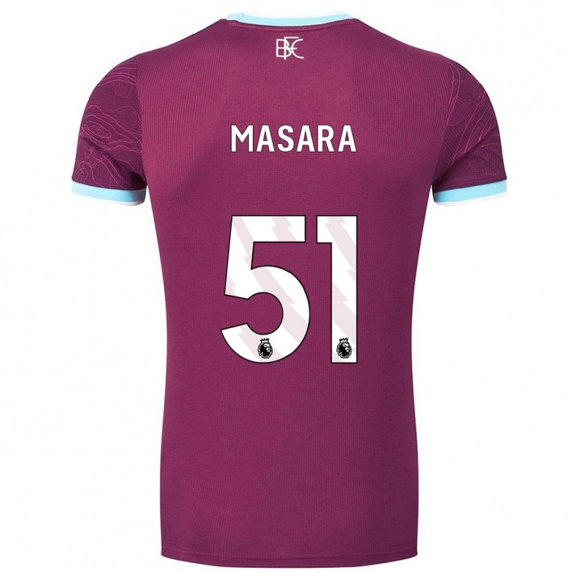 Danxen Mujer Camiseta Vernon Masara #51 Borgoña Celeste 1ª Equipación 2025/26 La Camisa