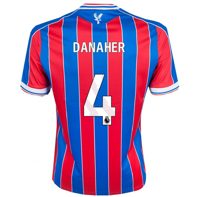 Danxen Mujer Camiseta Euan Danaher #4 Azul Rojo Blanco 1ª Equipación 2025/26 La Camisa