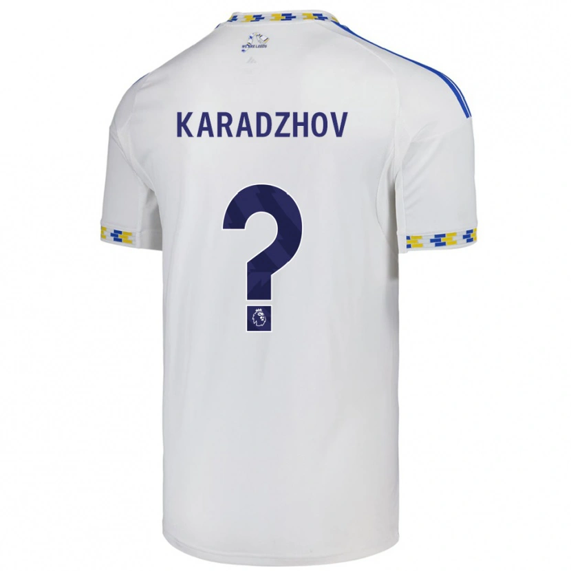 Danxen Mujer Camiseta Viktor Karadzhov #0 Blanco Azul 1ª Equipación 2025/26 La Camisa