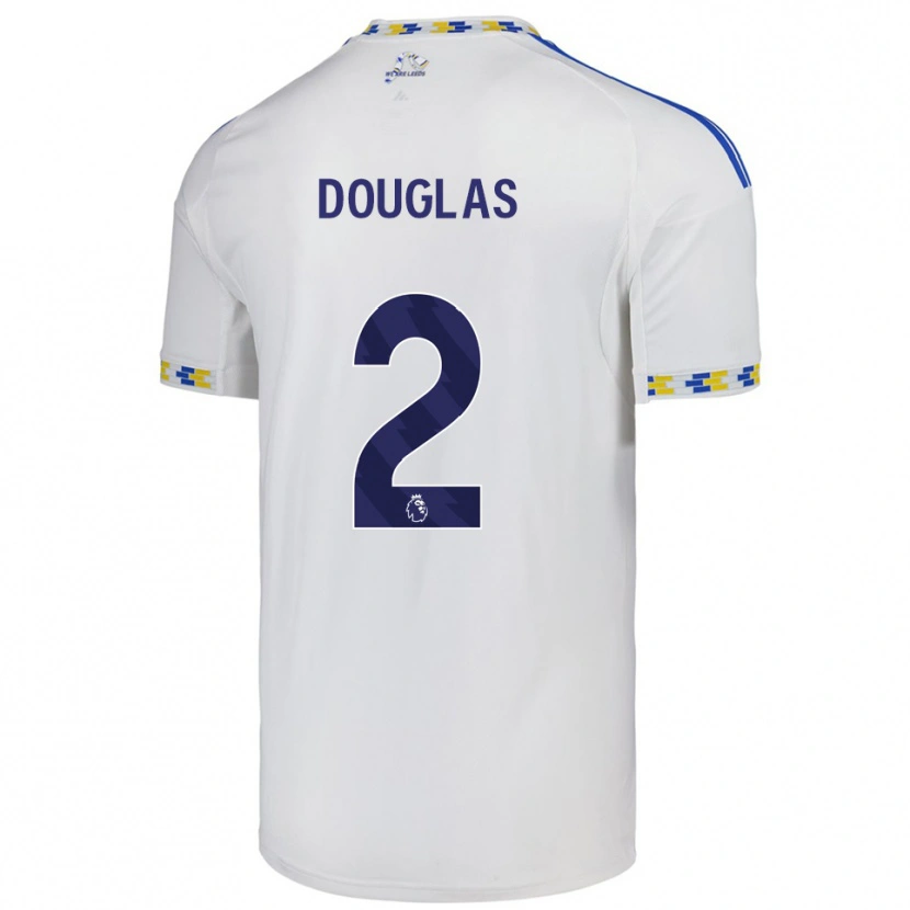 Danxen Mujer Camiseta Connor Douglas #2 Blanco Azul 1ª Equipación 2025/26 La Camisa