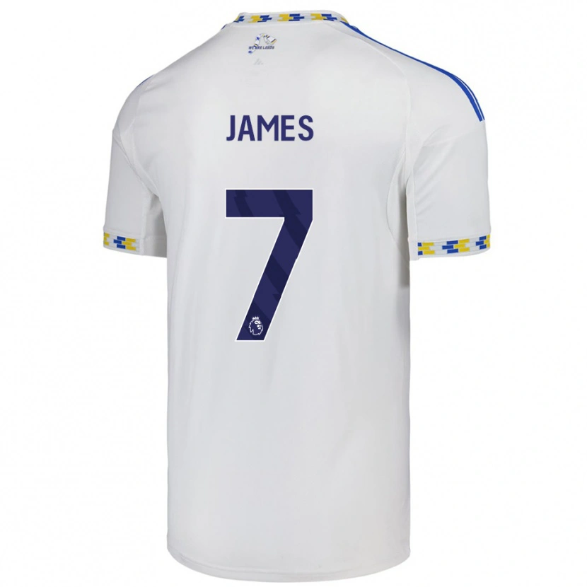 Danxen Mujer Camiseta Daniel James #7 Blanco Azul 1ª Equipación 2025/26 La Camisa