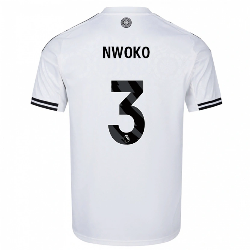Danxen Mujer Camiseta Chibuzo Nwoko #3 Blanco Negro 1ª Equipación 2025/26 La Camisa